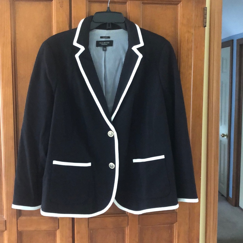 Black with cream piping Blazer